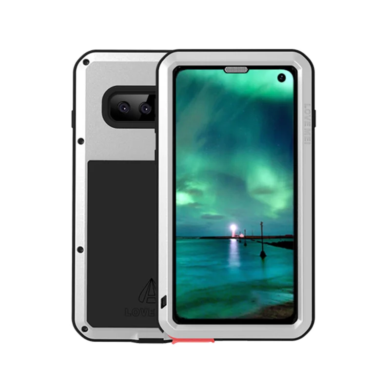 360 чехол для samsung Galaxy S10 Plus S10E ударопрочный полный корпус из стекла гибридный защитный чехол для samsung S10Plus металлический чехол S 10E - Цвет: Silver