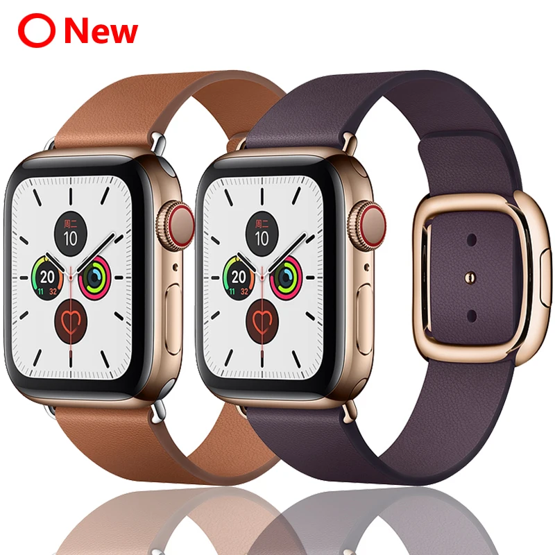 Ремешок для apple watch band 42 мм 38 44 40 correa iwatch 5 4 3 современный кожаный браслет с пряжкой