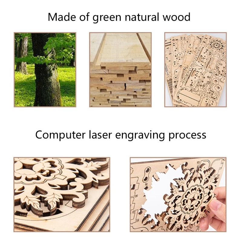 

3D Assembled Creative DIY Puzzle Wooden Mechanical Transmission Antique Jewelry Box Model Toy Adult Children Gift