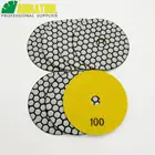 DIATOOL 7pcs 4inch #100 Dry Diamond Polishing Pads Diameter 100MM Resin Bond Diamond Flexible Polishing Pads