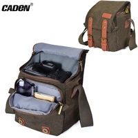 caden waterproof camera bag retro shoulder cross body camera sling bag dslr photo bag canvas mens bag for canon nikon sony