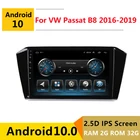 Магнитола для автомобиля, 2 Гб ОЗУ, Android, для Volkswagen VW Passat B8, 2016, 2017, 2018, радио, навигация, GPS, мультимедийный плеер, головное устройство