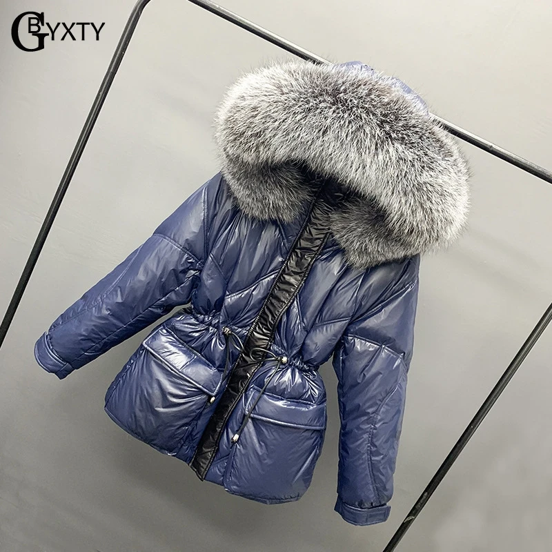 Женский толстый пуховик с капюшоном GBYXTY зимняя облегающая куртка на утином пуху