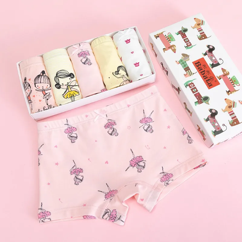 5 шт./лот Дышащее хлопковое детское нижнее белье Трусики для подростков Трусы