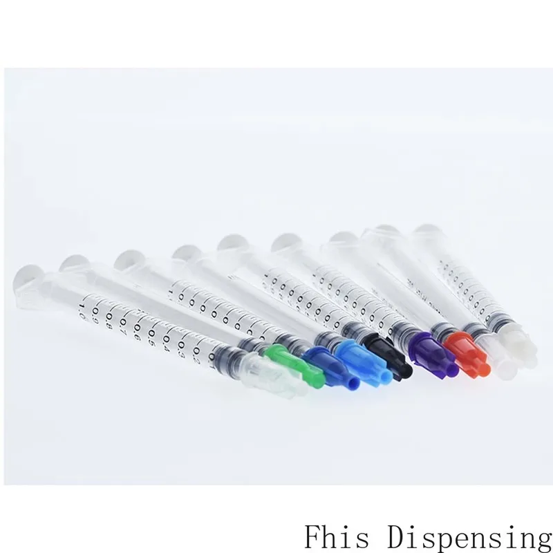 Раздаточные шприцы 1cc 1 мл Пластиковые с наконечником различные цвета упаковка