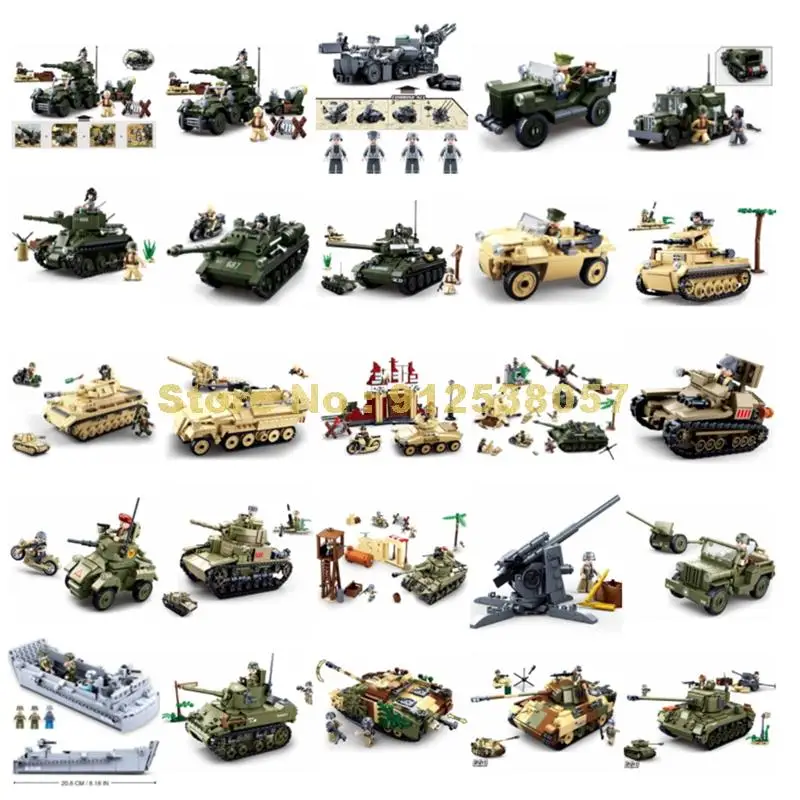 Военный танк Ww2 Bt7 T34 Cv33 Panzer Iv Su85 M13 Mk2 M5 Tiger M26e1 армированный автомобиль строительные