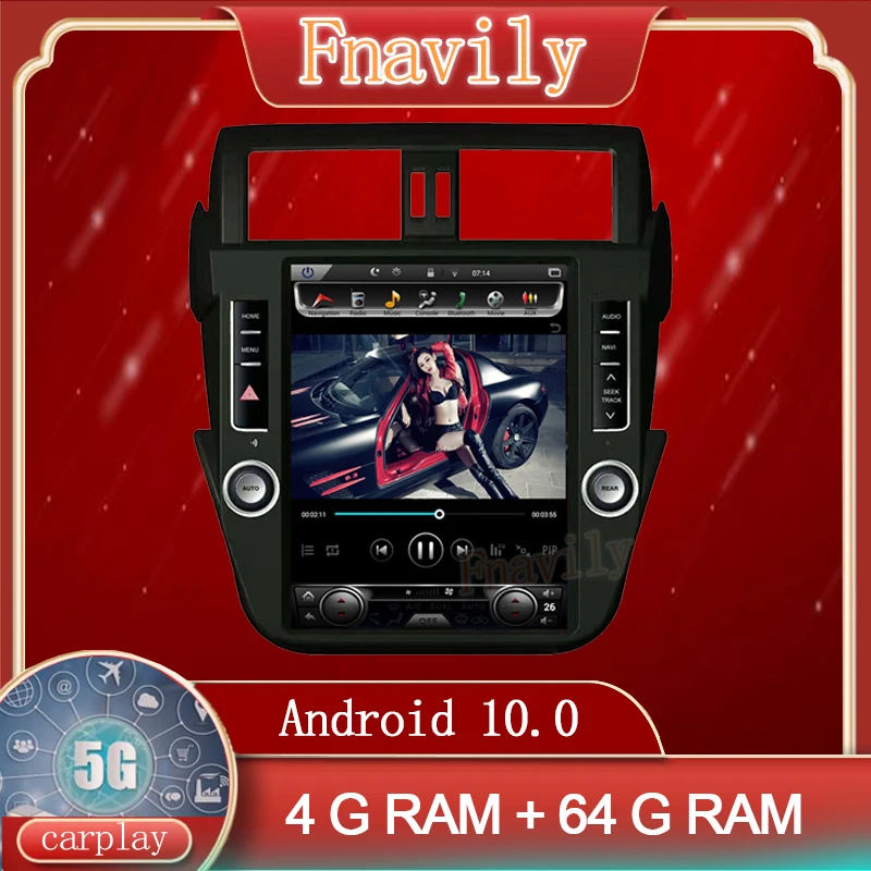 Автомобильная магнитола Fnavily Android 10 для Toyota Prado Land Cruiser мультимедийный