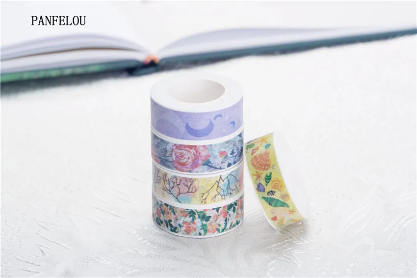 10 м * 15 мм пляжные раковины наклейки Washi Маскировочная лента качественная хорошая