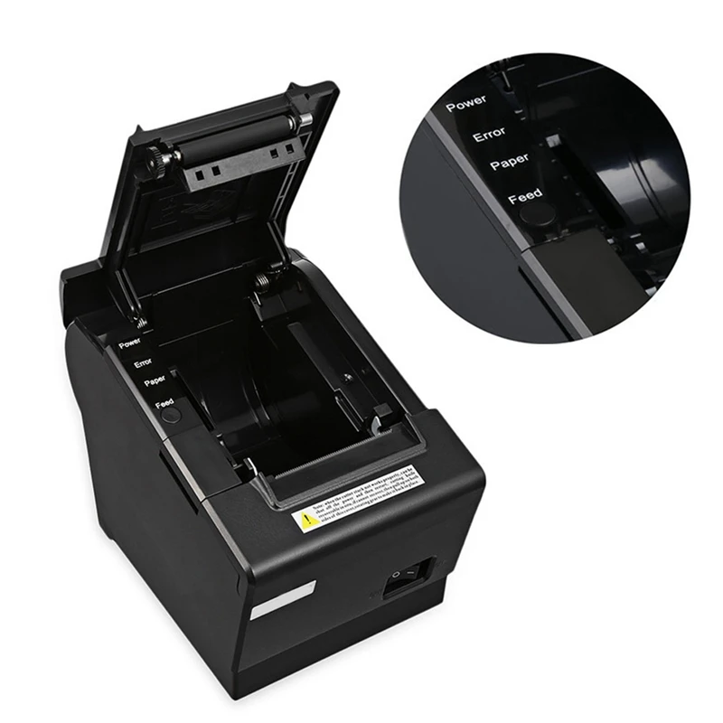 Маленький Pos принтер 200 мм/сек. 80 мм чековый термальный с Usb Lan Ethernet порт авто резак