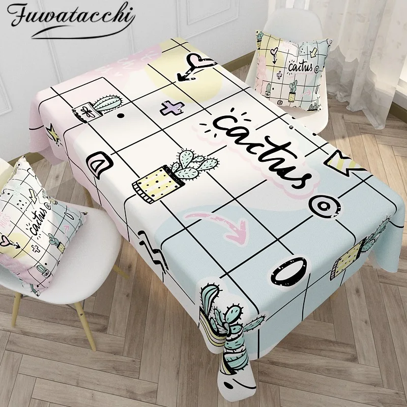 

Fuwatacchi Tablecloth Fruit Cherry Print Wedding Birthday Party Table Cover Rectangle Desk Cloth Wipe Covers Table Cloth