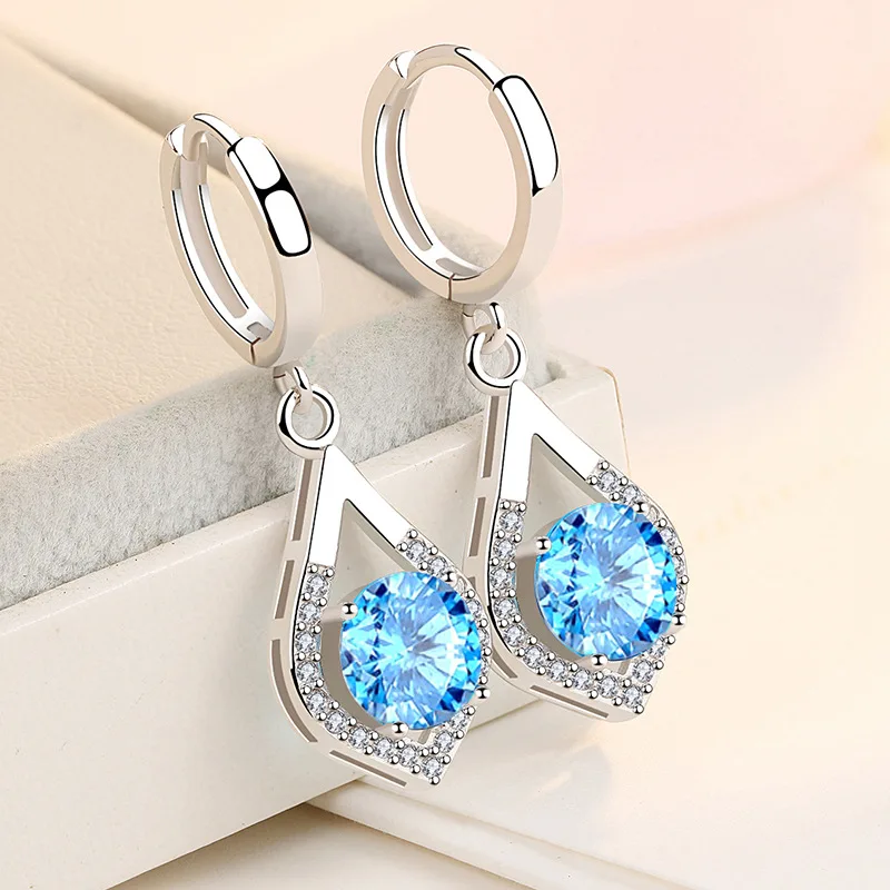 

Long earrings, new drop earrings, cupronickel silver-plated earrings with diamonds, female Korean flower earrings