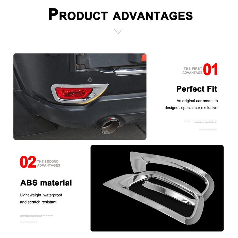 2 Pcs Car Rear Fog Lamp Cover Frame for Jeep Grand Cherokee 2011-2019 | Автомобили и мотоциклы