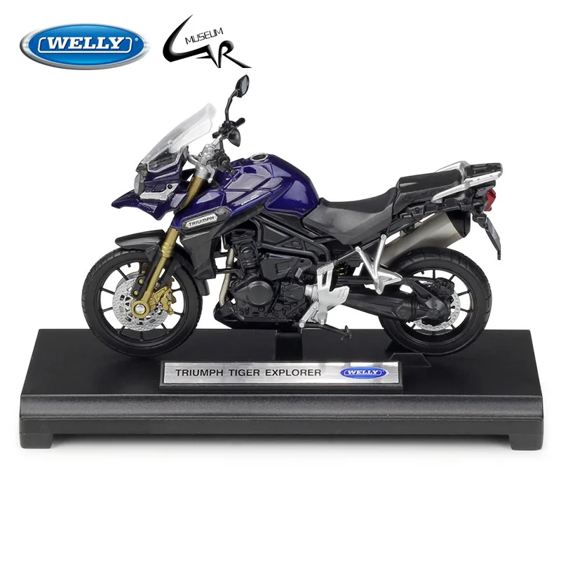 

WELLY 1:18 Model Car Simulation Alloy Metal Toy Motorcycle Children's Toy Gift Collection Model Toy TRIUMPH Tiger Explorer