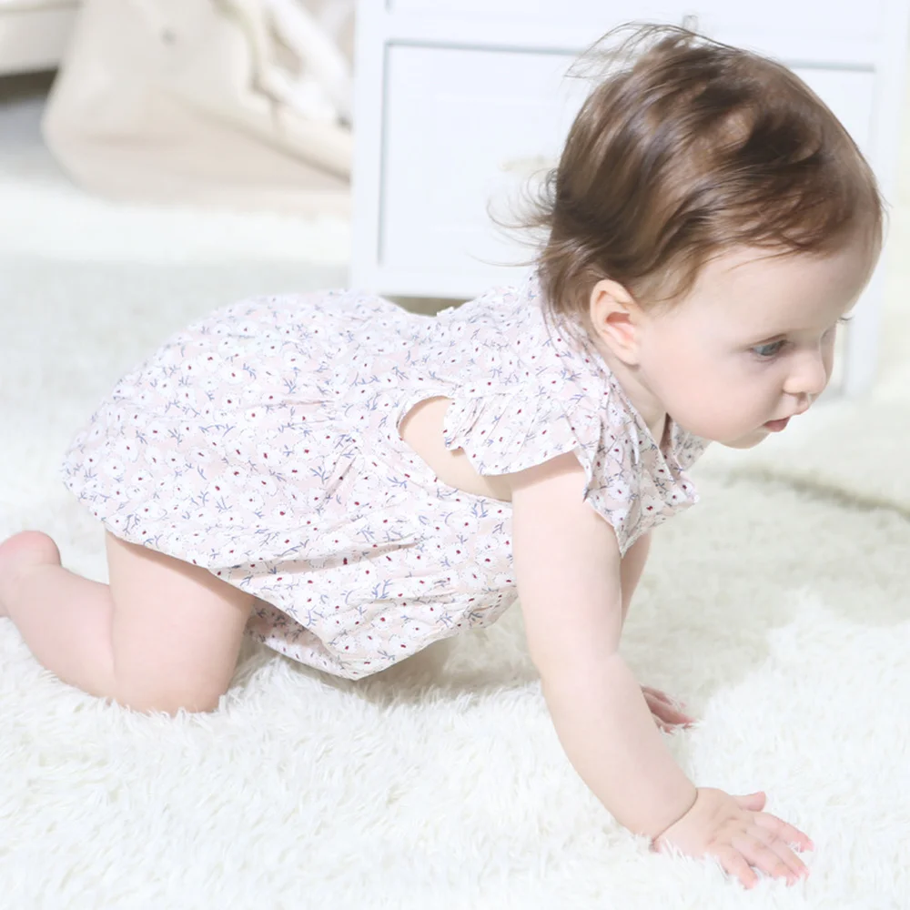 Одежда для новорожденных на 6 месяцев 12 Детский комбинезон с цветочным принтом