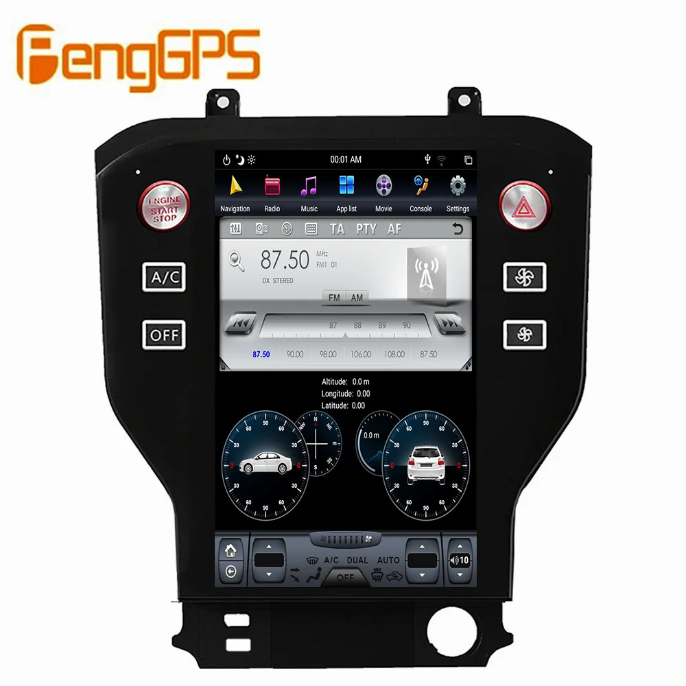 Вертикальный экран в стиле Тесла на Android 128 9 0 ГБ для Ford Mustang 2015 2020 CarPlay GPS радио