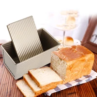 rectangular loaf pan carbon steel non stick strong durable bellow cover toast box bread mold eco friendly baking tools for cakes