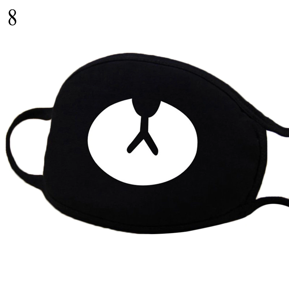 1PC Women Men Black Cartoon Mouth Mask Teeth mouth Half Face Mouth-Muffle Washable Masks Cute Children Covers | Аксессуары для