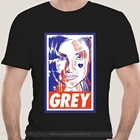 Футболка мужская из хлопка, модная брендовая тенниска, серая рубашка Саша с ярко-синими мертвецами