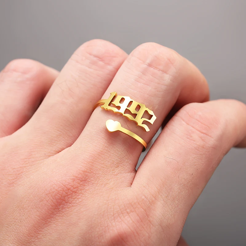 Регулируемые кольца на 1990 2000 года изготовленные заказ день рождения нержавеющая