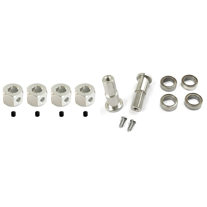 

2 набора, металлический комбайнер ступицы колеса, шестигранный адаптер 5 мм и 5 мм-12 мм