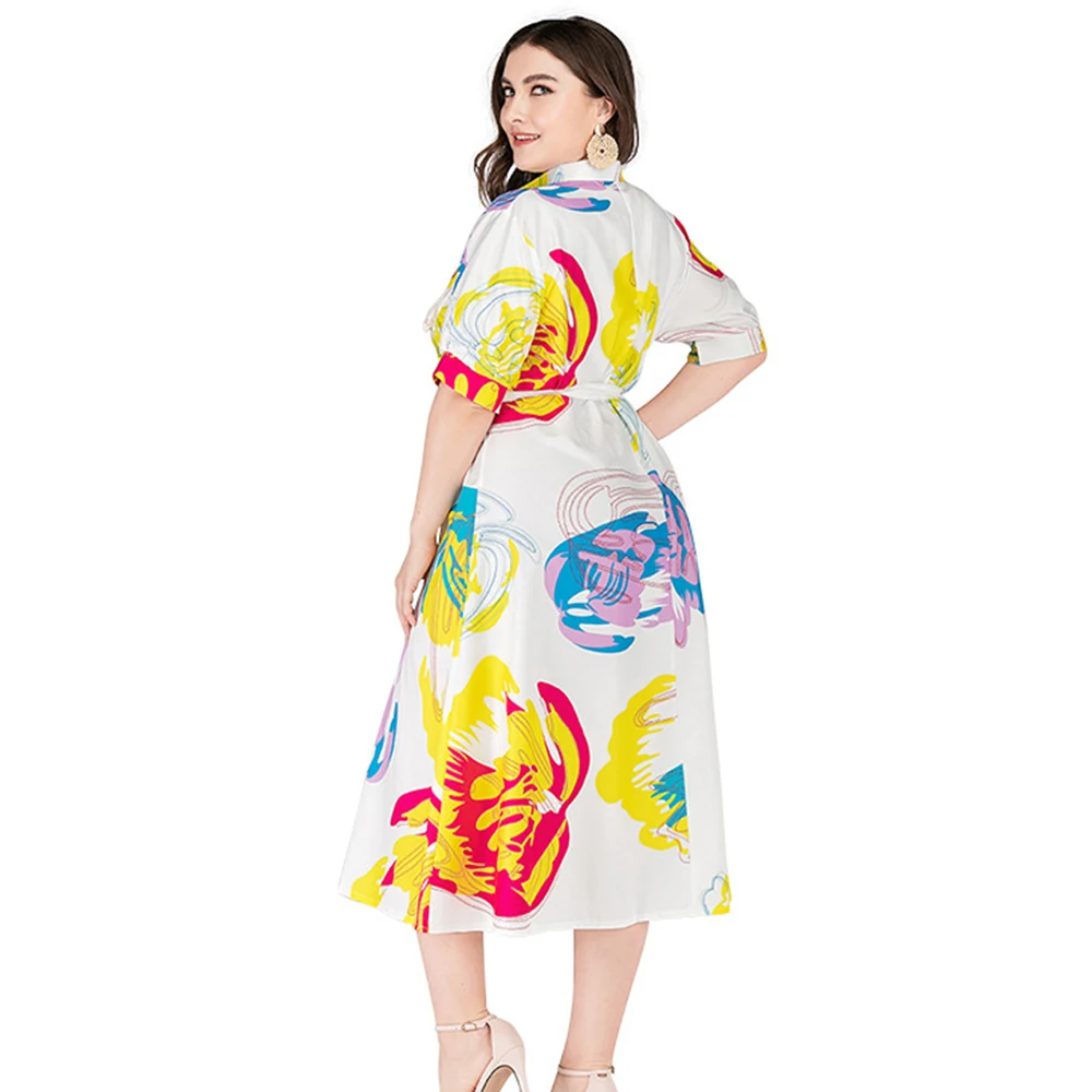 Женское платье рубашка Siskakia однобортное ТРАПЕЦИЕВИДНОЕ ПЛАТЬЕ средней длины с