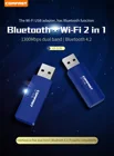 USB WiFi Bluetooth 4,2 адаптер 1300 Мбитс двухдиапазонный 2,45 ГГц Беспроводной внешний приемник Мини WiFi ключ для ПКноутбуканастольного компьютера