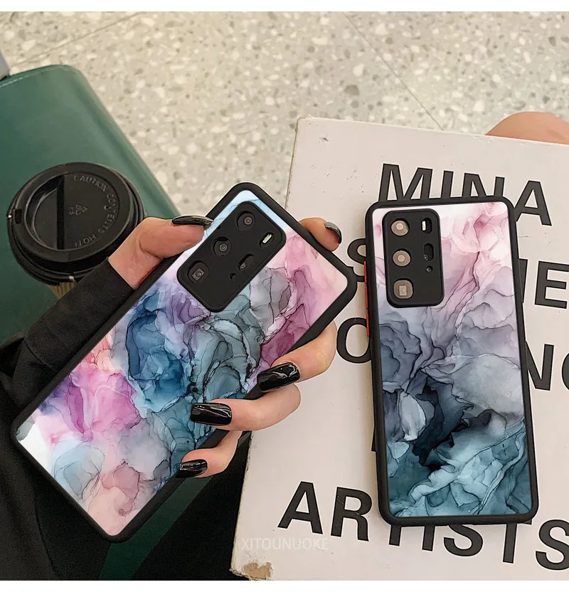 INS Abstract Watercolor Case For Samsung Galaxy S21 S20 FE S10e S10 Plus Ultra Lite A02 A72 A50 A30S A52 A32 A71 A70 A7 2018 TPU