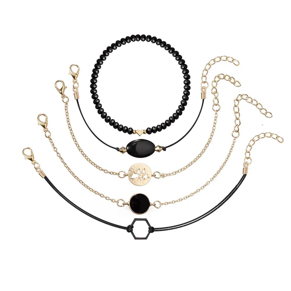 5 штук в партии браслет ювелирные изделия ручной работы из бисера черный карта