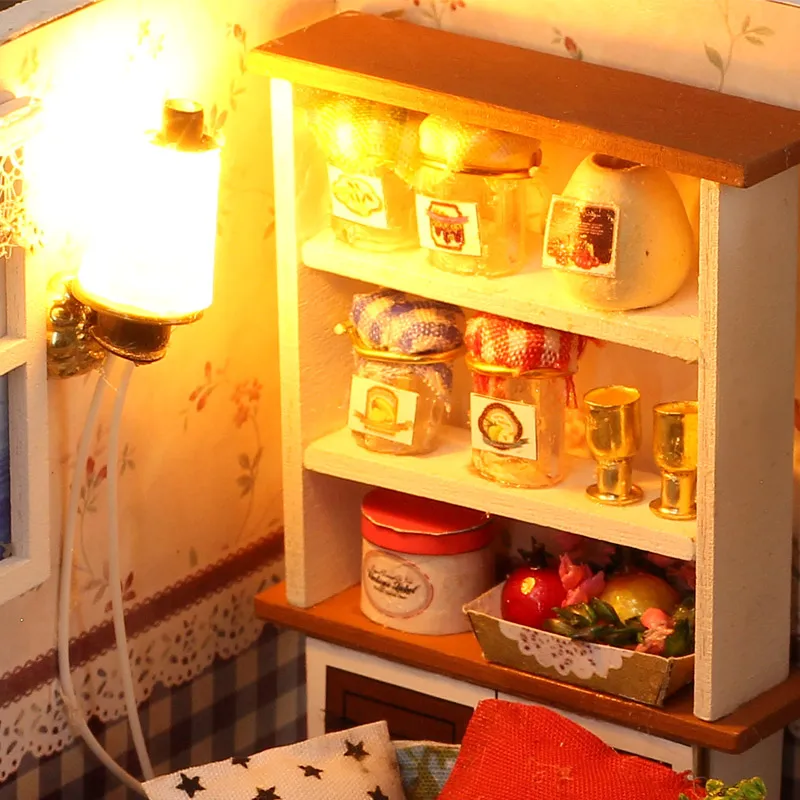 Мебель 3D Деревянный DIY кукольный домик Миниатюрные кукольные домики наборы