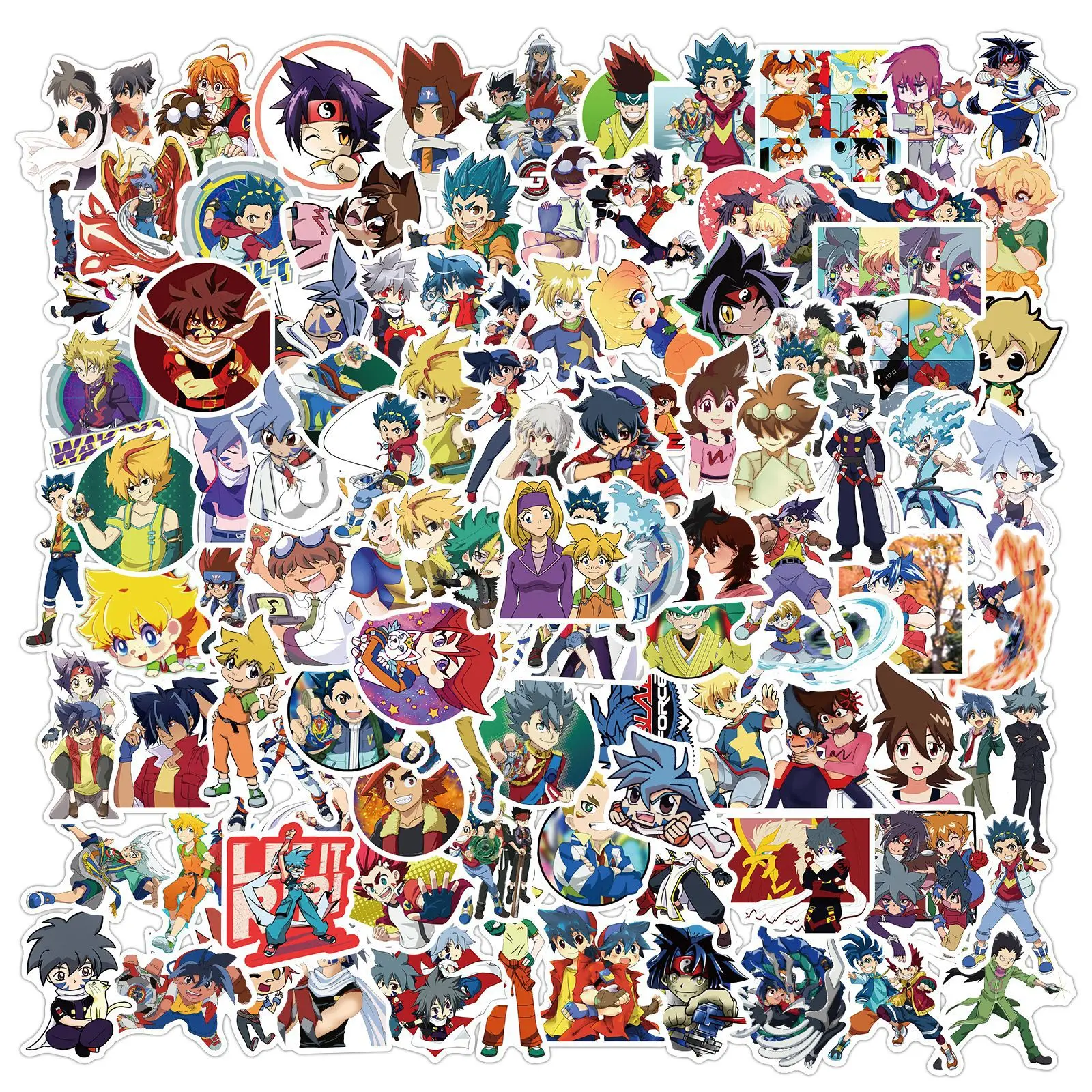 

10/50/100pcs Cartoon Stickers Animation Beyblade Stickers Luggage Laptop Skateboard Refrigerator Guitar Decoration Stickers