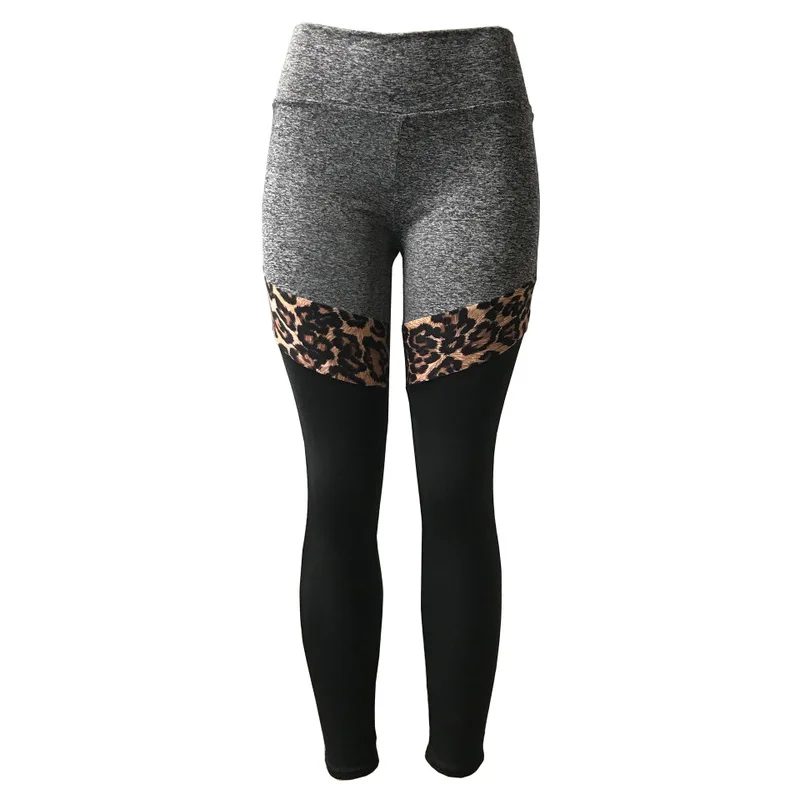 Новинка 2020 штаны для йоги и спортзала леопардовые комбинированные леггинсы в