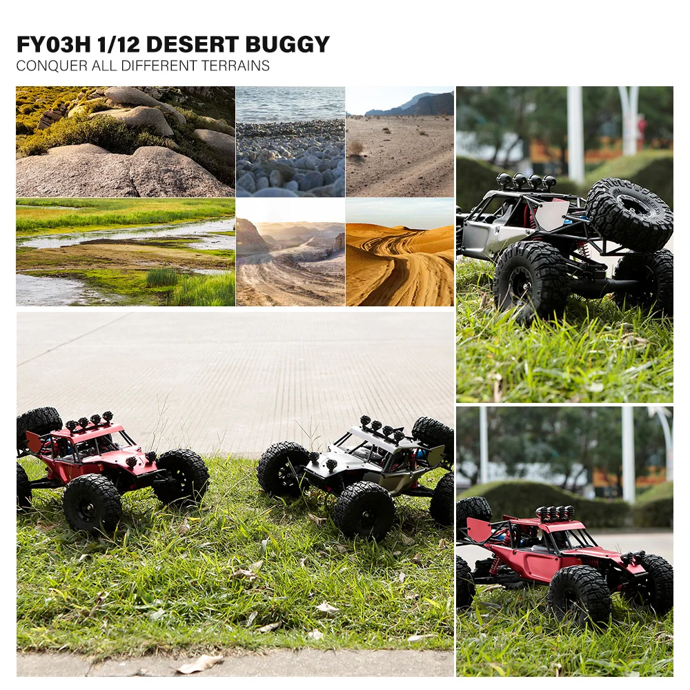 FeiYue Model FY03H 1/12 Пустынный внедорожник с металлическим корпусом 2,4 ГГц 4WD 35 км/ч Высокоскоростное дистанционное управление RTR RC Car против Wltoys 12428.