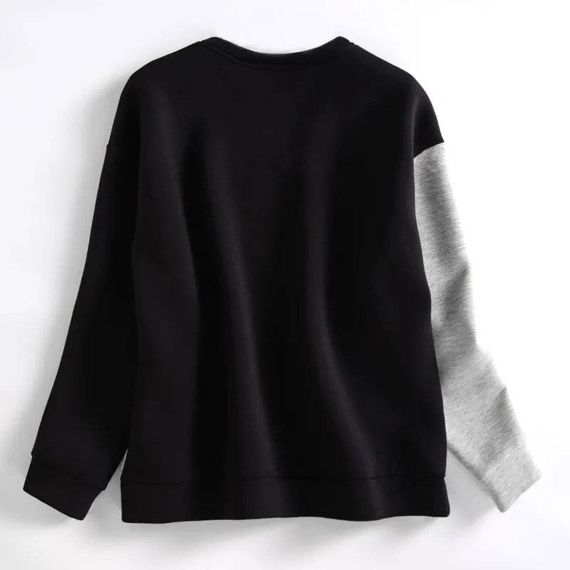 

Autumn and winter three dimensional wings embroidered crew neck air layer women's