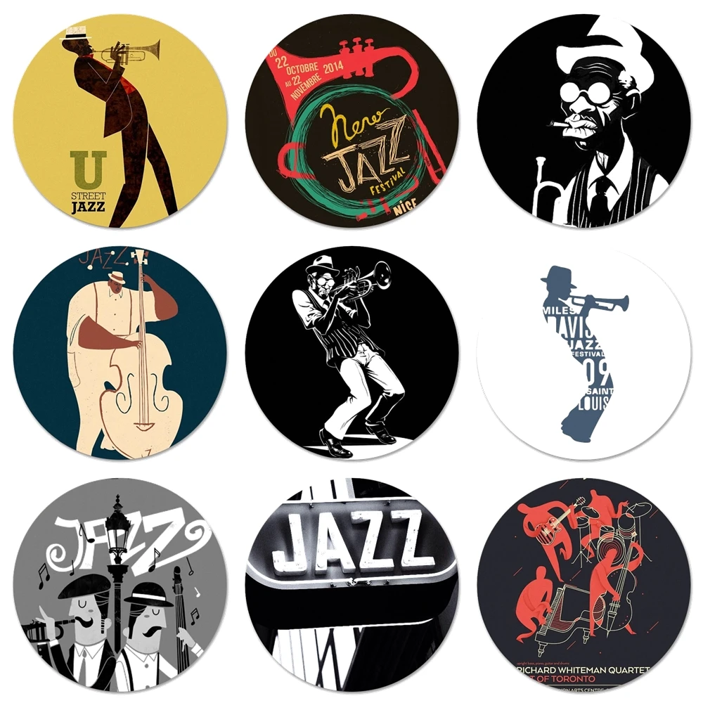 58mm Blue Note Jazz Music Records Badge Brooch Pin Accessories For Clothes Backpack Decoration gift