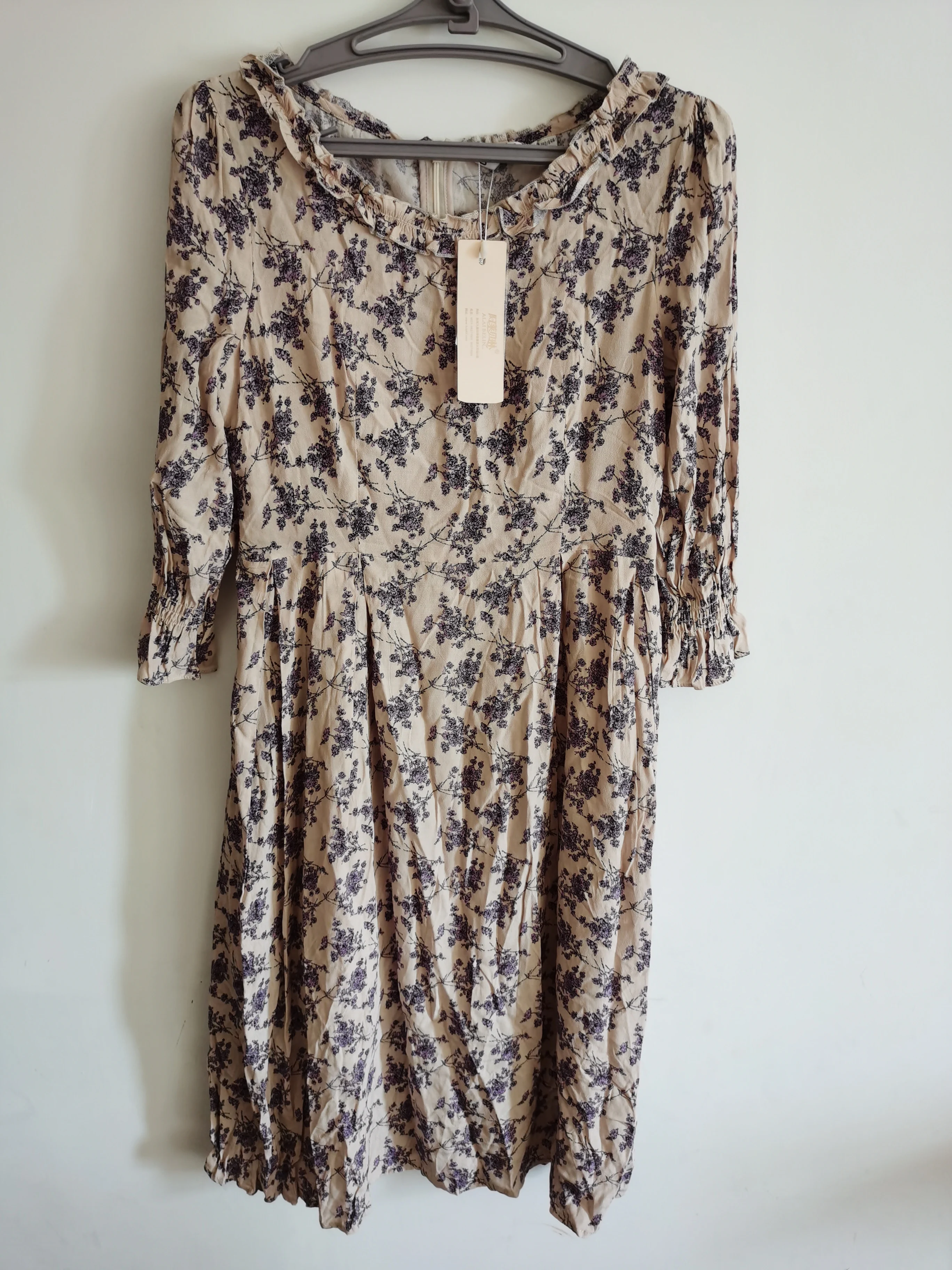 Платье женское шифоновое с цветочным принтом свободное милое ретро платье в