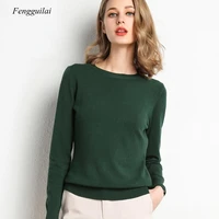 New Women Sweater Autumn Winter Clothes Solid Round Neck Sweater Jumper Long-Sleeved Knitted Pullovers Shirt Female Tops