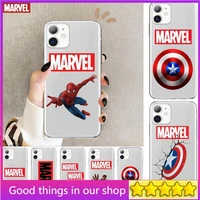 marvel logo avengers anime style phone case cover for iphone 11 pro max cases 12 8 7 6 s xr plus x xs se 2020 mini transparent