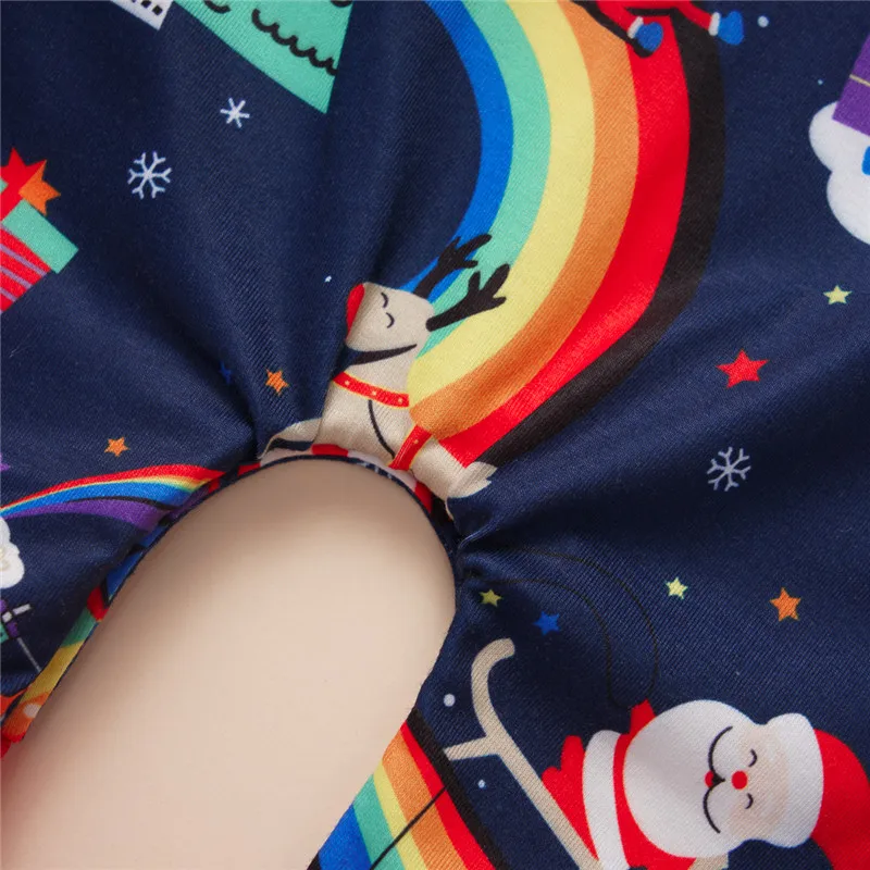 Рождественский Радужный комбинезон для новорожденных и маленьких девочек