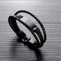 hand decoration creative multi layer woven leather bracelet smooth and versatile fashion mens jewelry