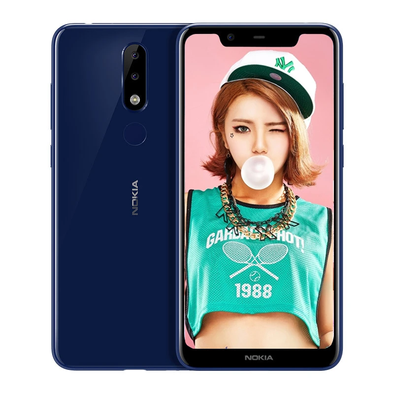 Смартфон Nokia X5 Android 9, 4 ГБ, 64 ГБ, 5,86 дюйма, Helio P60, Android 8, 3060 мА/ч, фронтальная, 8 Мп, задняя, 13 МП+ 5 МП, отпечаток пальца, мобильный телефон