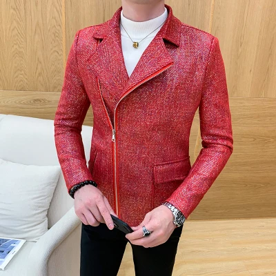 Мужская короткая ветровка Трендовое шерстяное пальто Корейская версия