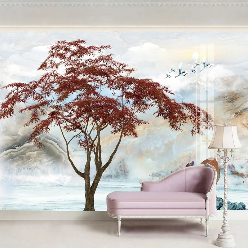 3D фотообои на заказ настенные росписи в китайском стиле картина виде гор воды
