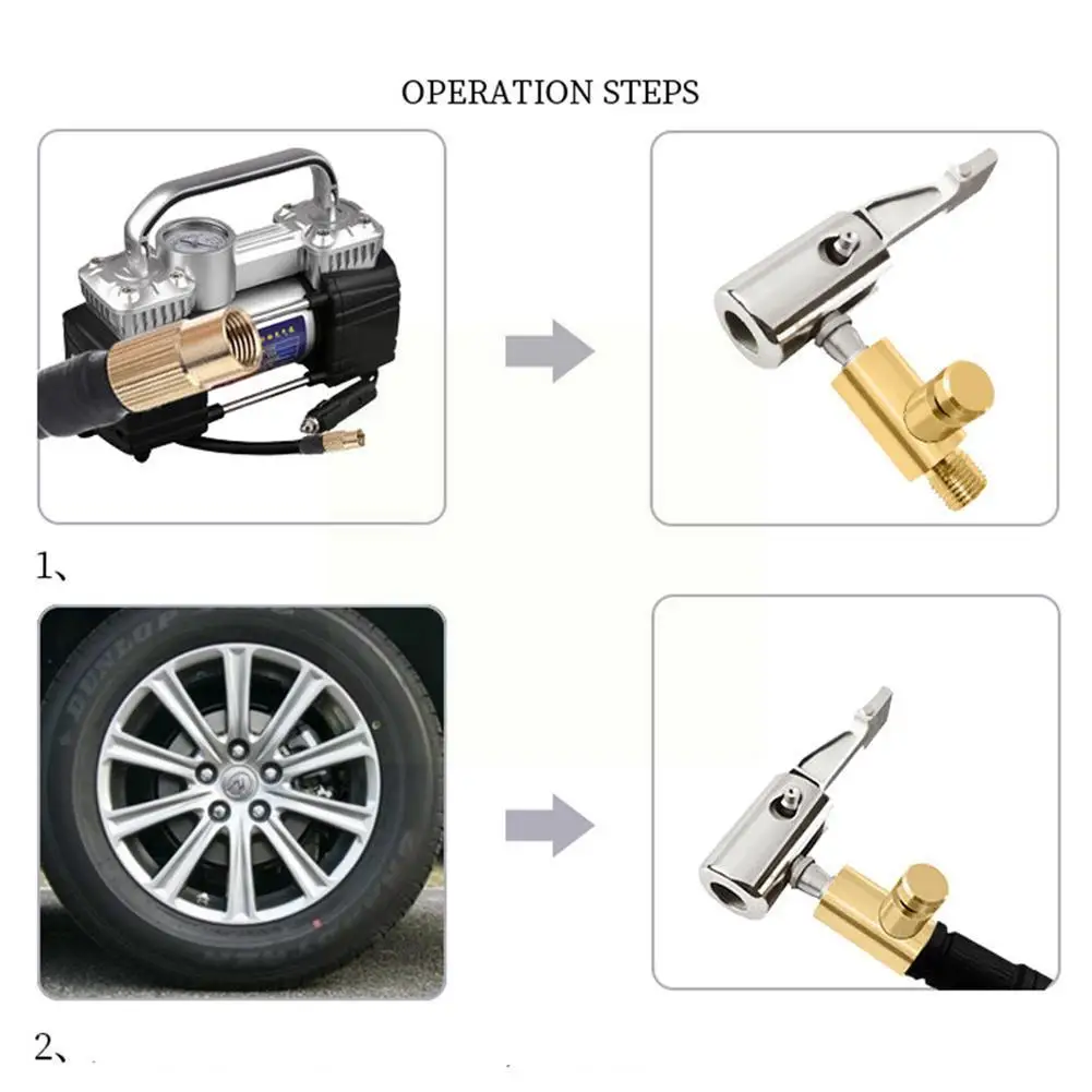 

Portable Inflatable Pump For Car Tire Air Chuck Compressor Tire Inflator Tire Chuck With Barb Connector For Hose Repair I1m5