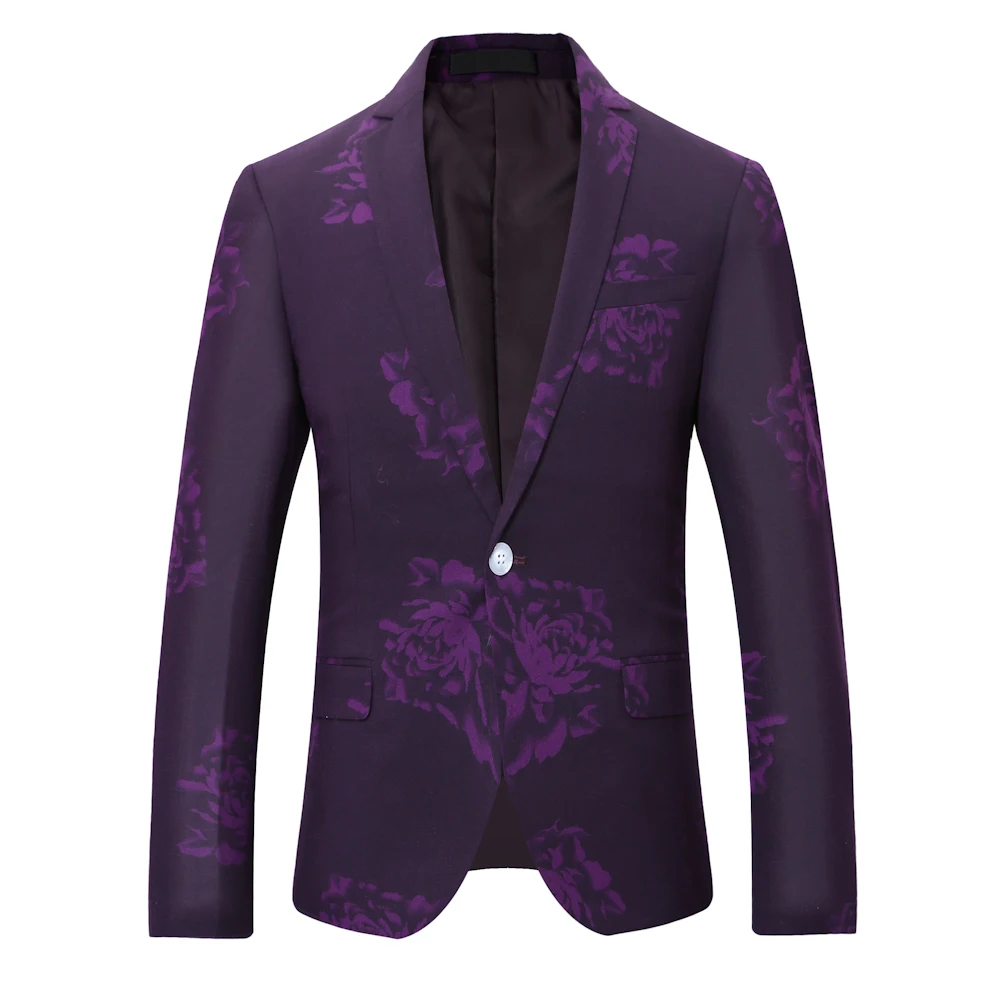 YUNCLOS фиолетовый большой пион жилет Mariage Homme свадебные костюмы для мужчин