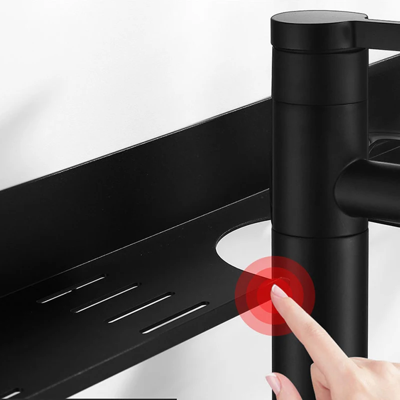 Настенная U-образная полка органайзер для ванной комнаты металлический