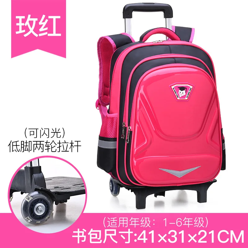 waterproof Children Trolley school Backpack School Bags For Grils boys kids Backpacks Removable 3D Wheel Bag teenagers Mochilas