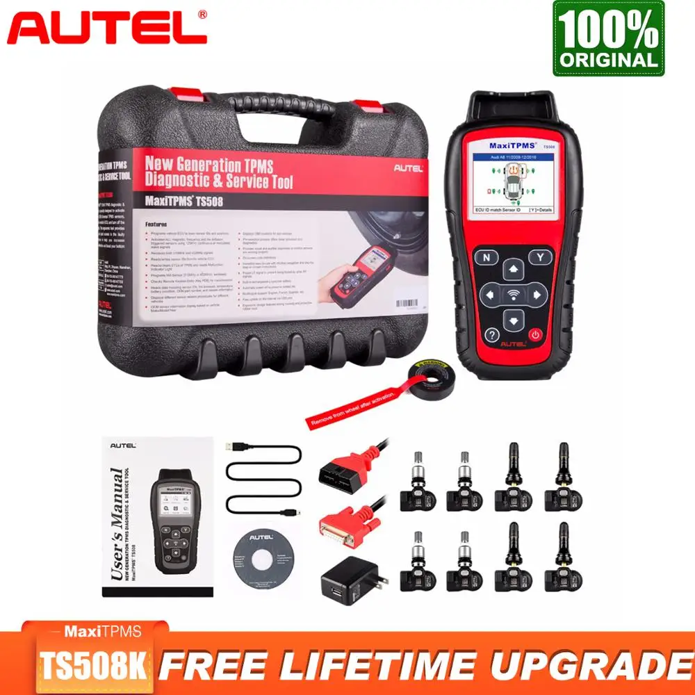 Autel MaxiTPMS TS508 TPMS диагностический инструмент 315 433 МГц MX-Sensor программатор датчик
