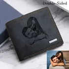 Мужской персонализированный кошелек с фото на заказ, короткие кошельки с отделением для кредитных карт для мужчин, подарок на день отца для него, кошелек для папы 2022
