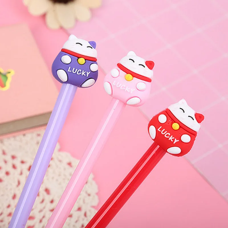 

Кот гелевая Pen0.5mm Новинка студенческие Симпатичные Ручки, черная, с коротким рукавом, письменной форме ручки, кавайные канцелярские принадл...