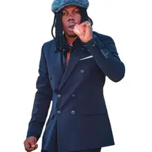 Conjuntos de trajes de 2 piezas para hombre, abrigo masculino con solapa en pico, hecho a medida Blazer azul marino, pantalones de novio, ropa de fiesta de boda, chaqueta + Pantalones (2)